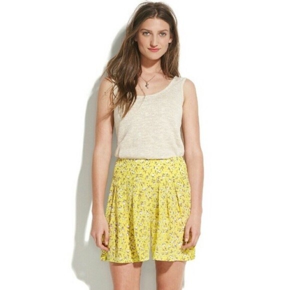 Madewell Ditzy Yellow Floral Shorts Size 0 - Picture 1 of 8